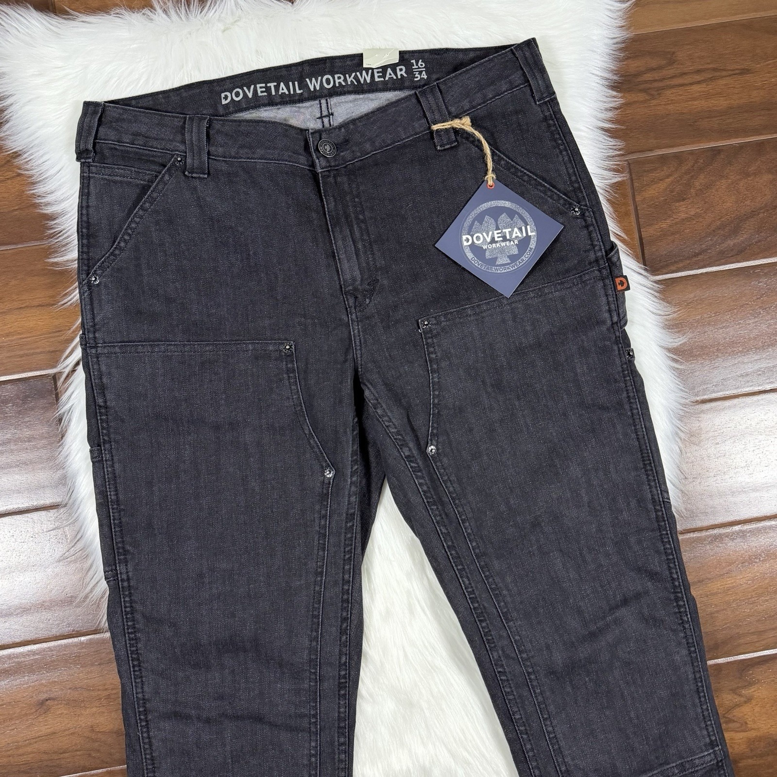 Dovetail Workwear Women's Size 16 X 34 Black Maven Slim Cargo Ultity Denim Jeans — image 2 of 8
